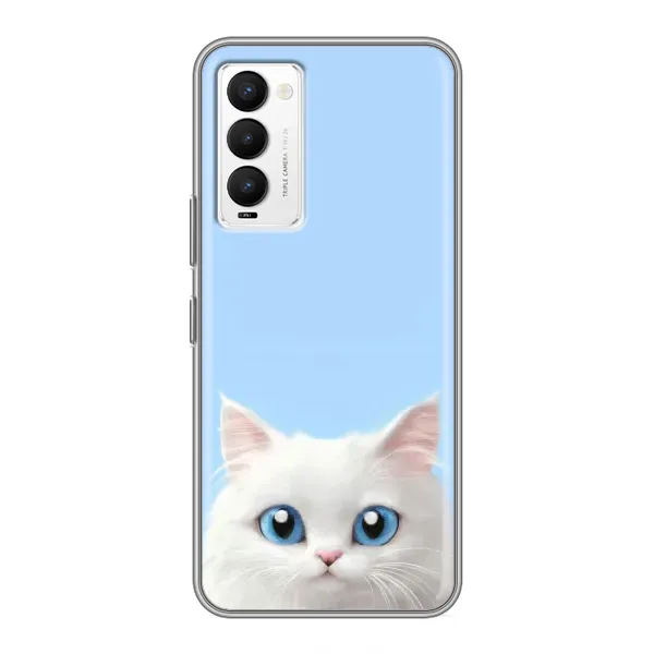 Чехол с рисунком «Белый кот» для TECNO Camon 18 / Camon 18P Чехол с рисунком «Белый кот» для TECNO Camon 18 / Camon 18P