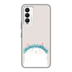 Чехол на тематику: Коты для TECNO Camon 18 / Camon 18P (Белый котик)