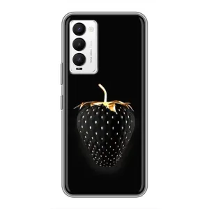Чехол с изображением  вкусной еды для Tecno Camon 18 / Camon 18P (Чёрная клубника)