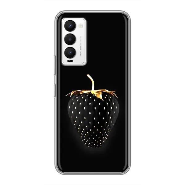 Чехол с рисунком «Чёрная клубника» для TECNO Camon 18 / Camon 18P Чехол с рисунком «Чёрная клубника» для TECNO Camon 18 / Camon 18P