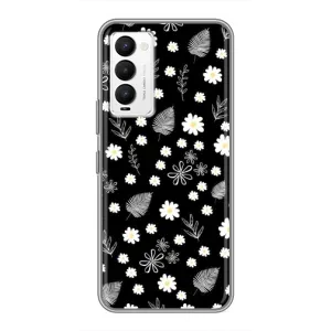 Чехлы с тематикой "ЦВЕТЫ" на Tecno Camon 18 / Camon 18P (цветение на чорном)