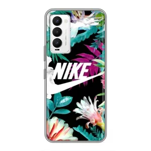 Силіконовый Чохол на Tecno Camon 18 / Camon 18P з картинкою НАЙК (Квітковий Nike)