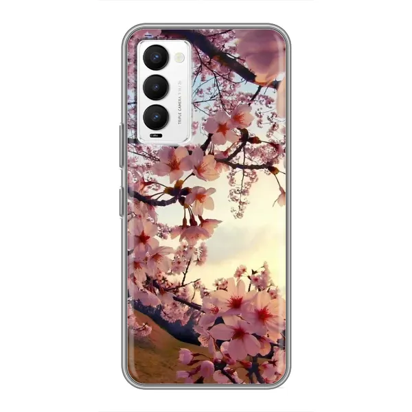 Чехол с рисунком «Цветущая сакура» для TECNO Camon 18 / Camon 18P Чехол с рисунком «Цветущая сакура» для TECNO Camon 18 / Camon 18P