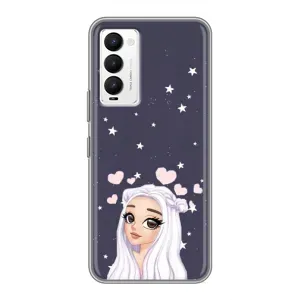 Чохол Стильні дівчата на Tecno Camon 18 / Camon 18P (Дівчина та серця)