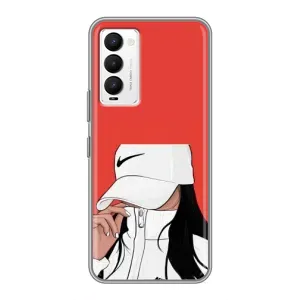 Силіконовый Чохол на Tecno Camon 18 / Camon 18P з картинкой Модных девушек (Дівчина Nike)