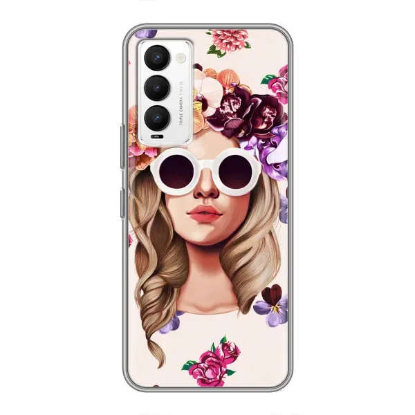 Чехол с рисунком «Девушка в очках» для TECNO Camon 18 / Camon 18P