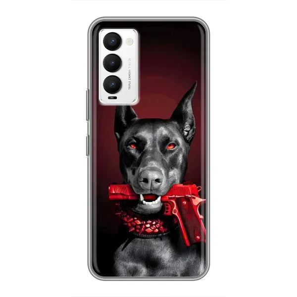Чехол с рисунком «Доберман злой» для TECNO Camon 18 / Camon 18P