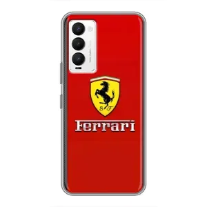 Силиконовый бампер с картинкой машины на Tecno Camon 18 / Camon 18P (Ferrari Logo)