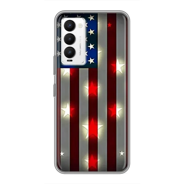 Чехол с рисунком «Флаг США 2» для TECNO Camon 18 / Camon 18P Чехол с рисунком «Флаг США 2» для TECNO Camon 18 / Camon 18P