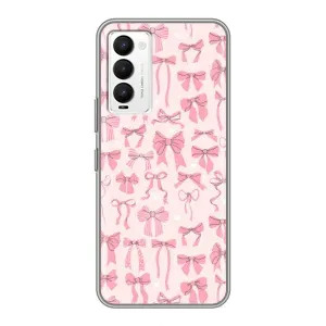 Чехол банты для Tecno Camon 18 / Camon 18P (Фон бантики)