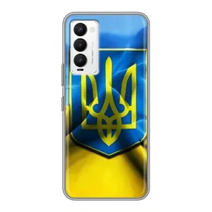 Чехол с картинкой (Патриотический ГЕРБ) на Tecno Camon 18 / Camon 18P (Герб и Флаг Украины)
