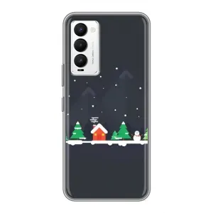 Силіконовий бампер на різдво для Tecno Camon 18 / Camon 18P (Місто зимове)