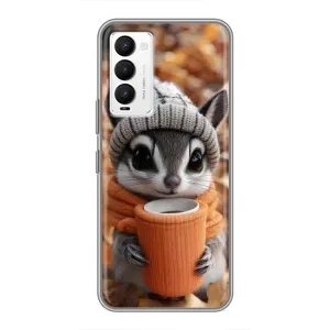Друкований чохол 'Звірята з кавою' для Tecno Camon 18 / Camon 18P