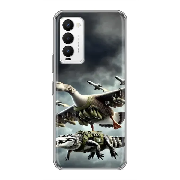 Чехол с рисунком «Гусини и крокодило» для TECNO Camon 18 / Camon 18P Чехол с рисунком «Гусини и крокодило» для TECNO Camon 18 / Camon 18P