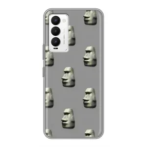 Бампер с принтом Мемы для Tecno Camon 18 / Camon 18P (Каменное лицо)