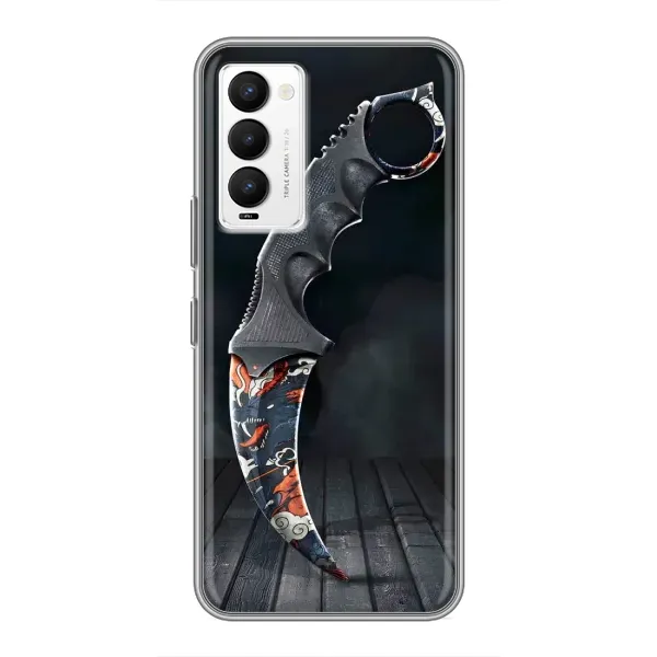 Чехол с рисунком «Кинжал КС ГО» для TECNO Camon 18 / Camon 18P Чехол с рисунком «Кинжал КС ГО» для TECNO Camon 18 / Camon 18P