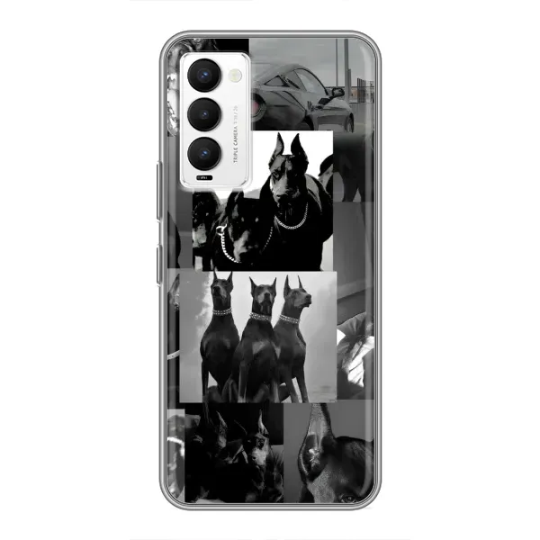 Чехол с рисунком «Коллаж Доберман» для TECNO Camon 18 / Camon 18P