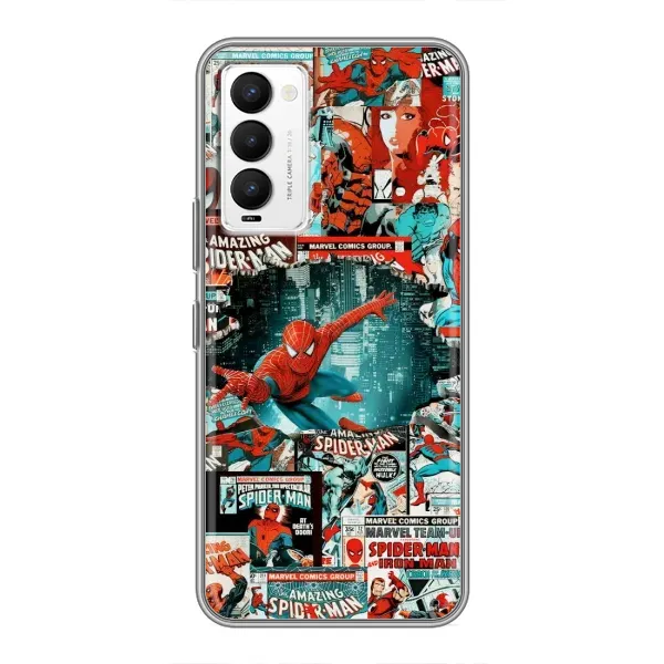 Чехол с рисунком «Комиксы Человек Паук» для TECNO Camon 18 / Camon 18P Чехол с рисунком «Комиксы Человек Паук» для TECNO Camon 18 / Camon 18P