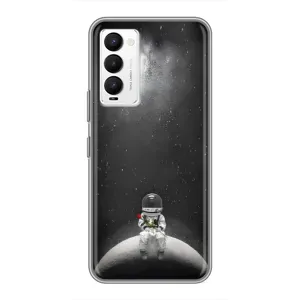 Силіконовый Чохол з принтом "Космонавти" на Tecno Camon 18 / Camon 18P (Космонавт романтик)