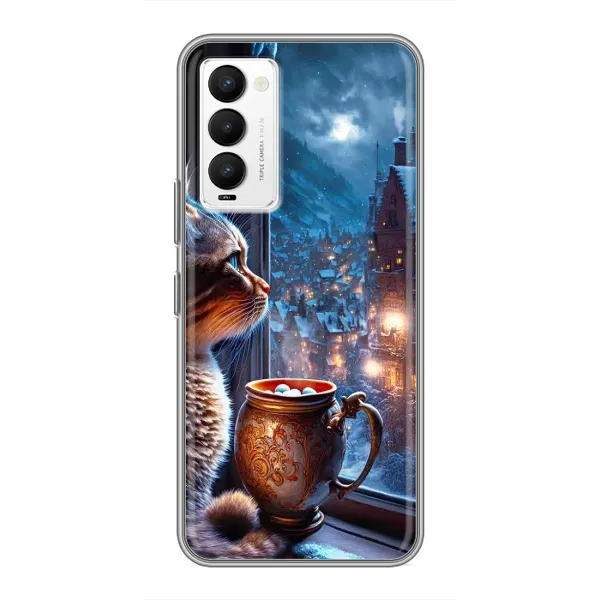 Чехол с рисунком «Кот новогодний» для TECNO Camon 18 / Camon 18P Чехол с рисунком «Кот новогодний» для TECNO Camon 18 / Camon 18P