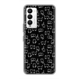 Чехол на тематику: Коты для TECNO Camon 18 / Camon 18P (Котики на черном)