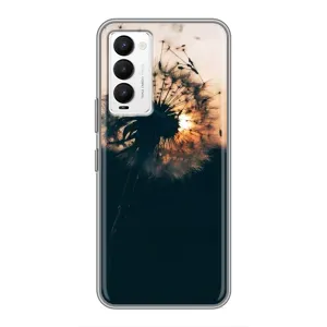 Силиконовый Чехол с одуванчиками на Tecno Camon 18 / Camon 18P (Красивый одуванчик)