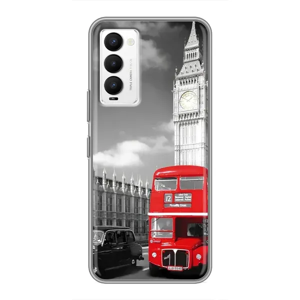 Чехол с рисунком «Красный автобус» для TECNO Camon 18 / Camon 18P Чехол с рисунком «Красный автобус» для TECNO Camon 18 / Camon 18P