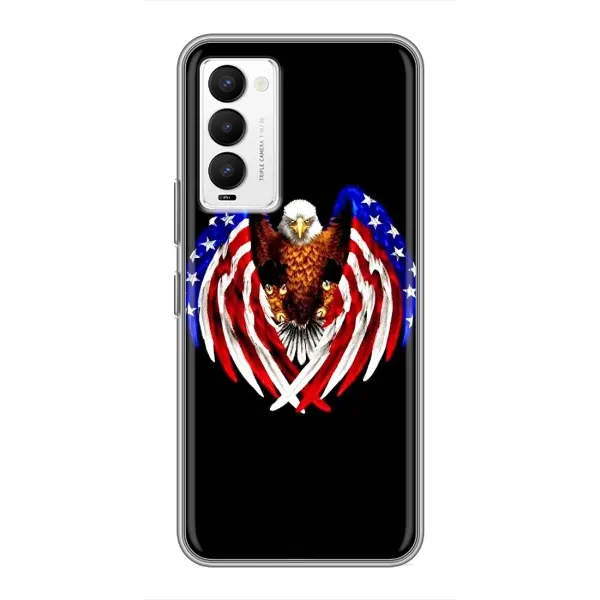 Чехол с рисунком «Крылья США» для TECNO Camon 18 / Camon 18P Чехол с рисунком «Крылья США» для TECNO Camon 18 / Camon 18P