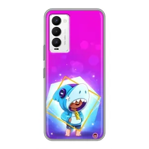 Чехол Бравл Старс для Tecno Camon 18 / Camon 18P (Леон в костюме Акулы)