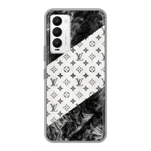 Чохол Стиль Louis Vuitton на Tecno Camon 18 / Camon 18P (LV на білому)