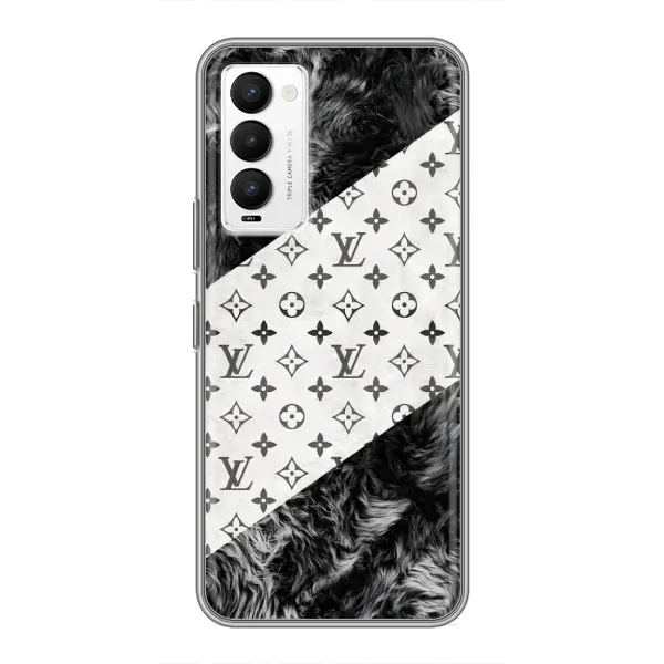 Чехол с рисунком «LV на белом» для TECNO Camon 18 / Camon 18P Чехол с рисунком «LV на белом» для TECNO Camon 18 / Camon 18P