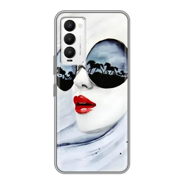 Чехол с рисунком «Любительница коней» для TECNO Camon 18 / Camon 18P