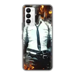Силиконовый чехол с картинкой "Герой Pubg" на Tecno Camon 18 / Camon 18P (Man Пубг)