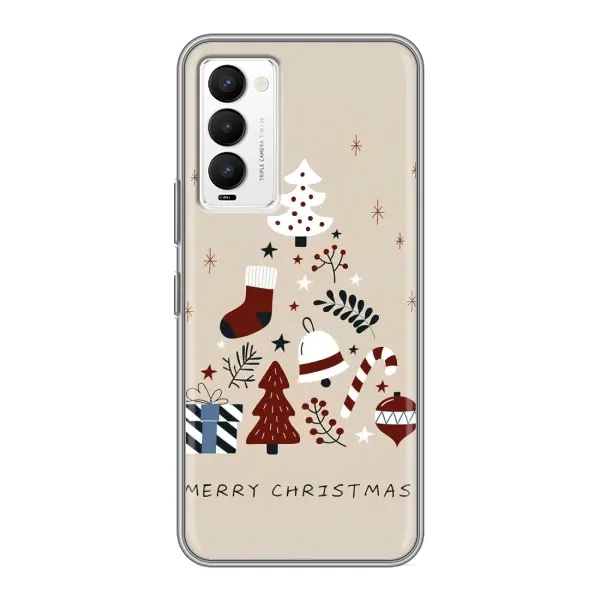 Чехол с рисунком «Merry Christmas» для TECNO Camon 18 / Camon 18P Чехол с рисунком «Merry Christmas» для TECNO Camon 18 / Camon 18P
