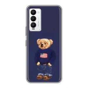 Чехлы Мишка Тедди для Техно Камон 18 / 18р (Мишка USA)