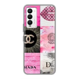 Чехол (Dior, Prada, YSL, Chanel) для Tecno Camon 18 / Camon 18P (Модница)