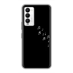 Чохол з картинками на чорному фоні для Tecno Camon 18 / Camon 18P (Ноти)