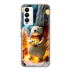Чохли на Новий Рік Tecno Camon 18 / Camon 18P (Новорічний ведмедик)