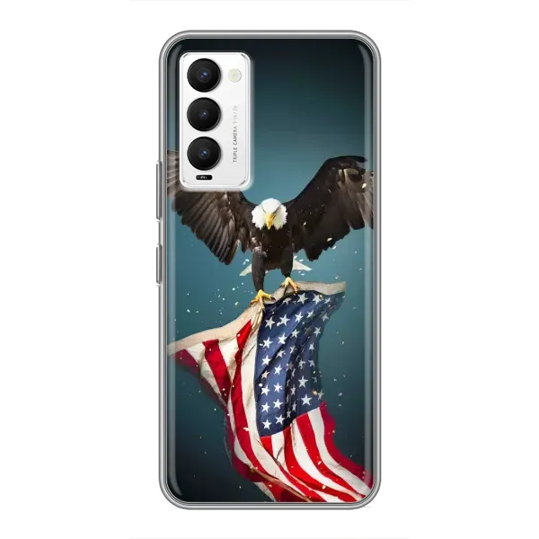 Чехол с рисунком «Орел и флаг» для TECNO Camon 18 / Camon 18P Чехол с рисунком «Орел и флаг» для TECNO Camon 18 / Camon 18P