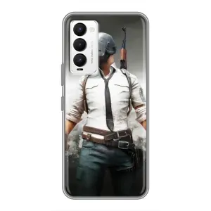 Силиконовый чехол с картинкой "Герой Pubg" на Tecno Camon 18 / Camon 18P