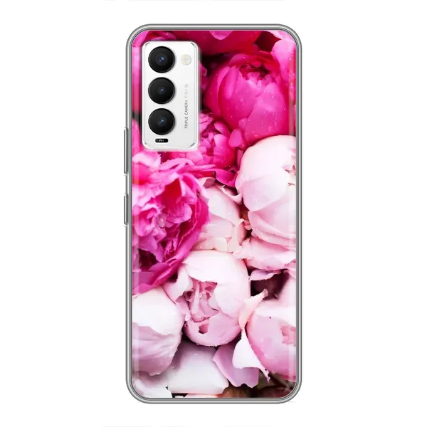 Чехол с рисунком «Пионы» для TECNO Camon 18 / Camon 18P Чехол с рисунком «Пионы» для TECNO Camon 18 / Camon 18P