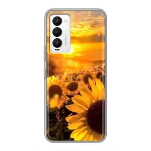Чехол с Цветами для Tecno Camon 18 / Camon 18P (поле подсолнухов)