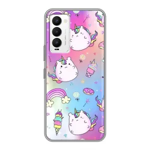 Чехол Unicorn на Tecno Camon 18 / Camon 18P (Радуга и Единорог)