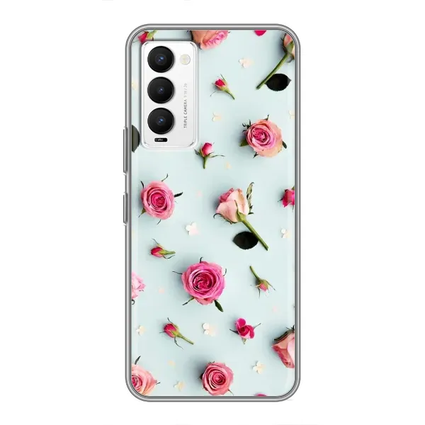 Чехол с рисунком «Разные цветы» для TECNO Camon 18 / Camon 18P Чехол с рисунком «Разные цветы» для TECNO Camon 18 / Camon 18P