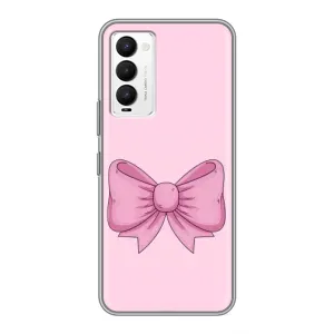 Чехол банты для Tecno Camon 18 / Camon 18P (Розовый бантик)
