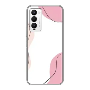 Чехол цветочный дизайн для Tecno Camon 18 / Camon 18P (Розовый фон)