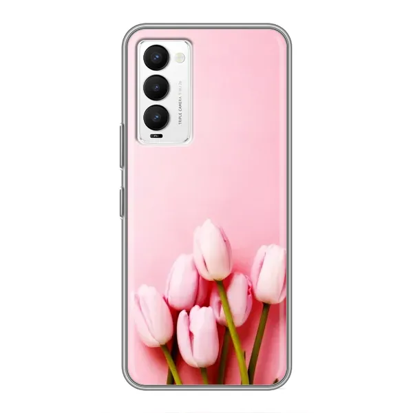 Чехол с рисунком «Розовые тюльпаны» для TECNO Camon 18 / Camon 18P Чехол с рисунком «Розовые тюльпаны» для TECNO Camon 18 / Camon 18P