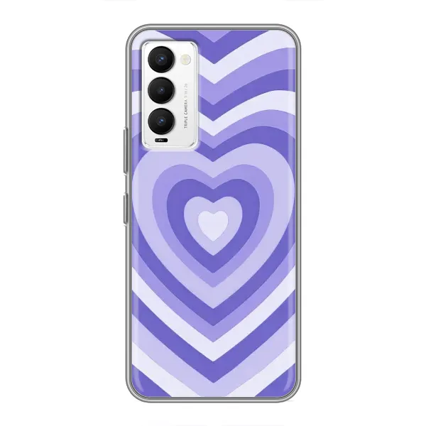 Чехол с рисунком «Сердце фиолет» для TECNO Camon 18 / Camon 18P Чехол с рисунком «Сердце фиолет» для TECNO Camon 18 / Camon 18P