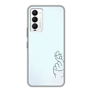 Чохол (Знак сердечка) для Tecno Camon 18 / Camon 18P (Сердечко на блакитному)