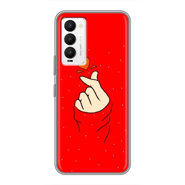 Чехол с рисунком «Сердце на красном» для TECNO Camon 18 / Camon 18P Чехол с рисунком «Сердце на красном» для TECNO Camon 18 / Camon 18P